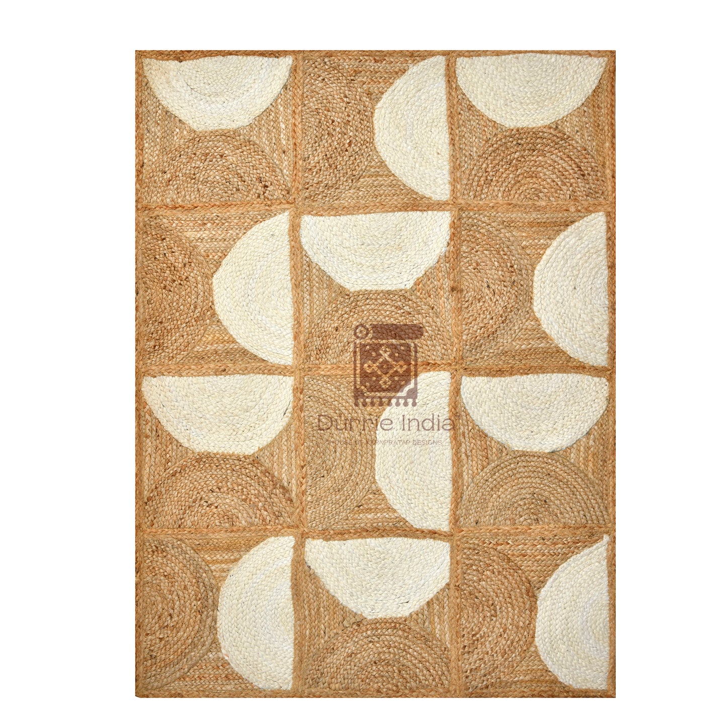 Serene Half Moon Jute Hemp Rug
