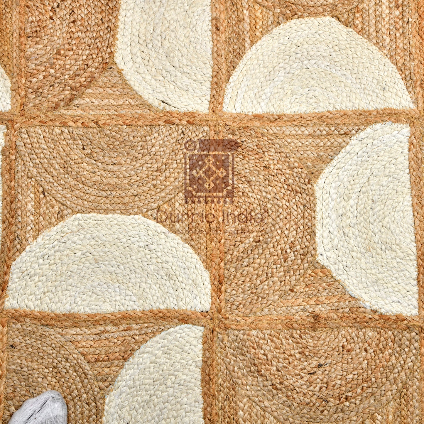 Serene Half Moon Jute Hemp Rug