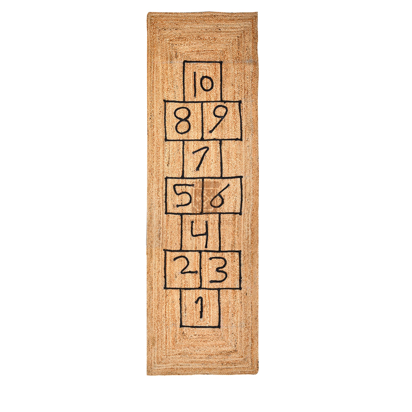 Farmhouse Hopscotch Jute Accent Rug