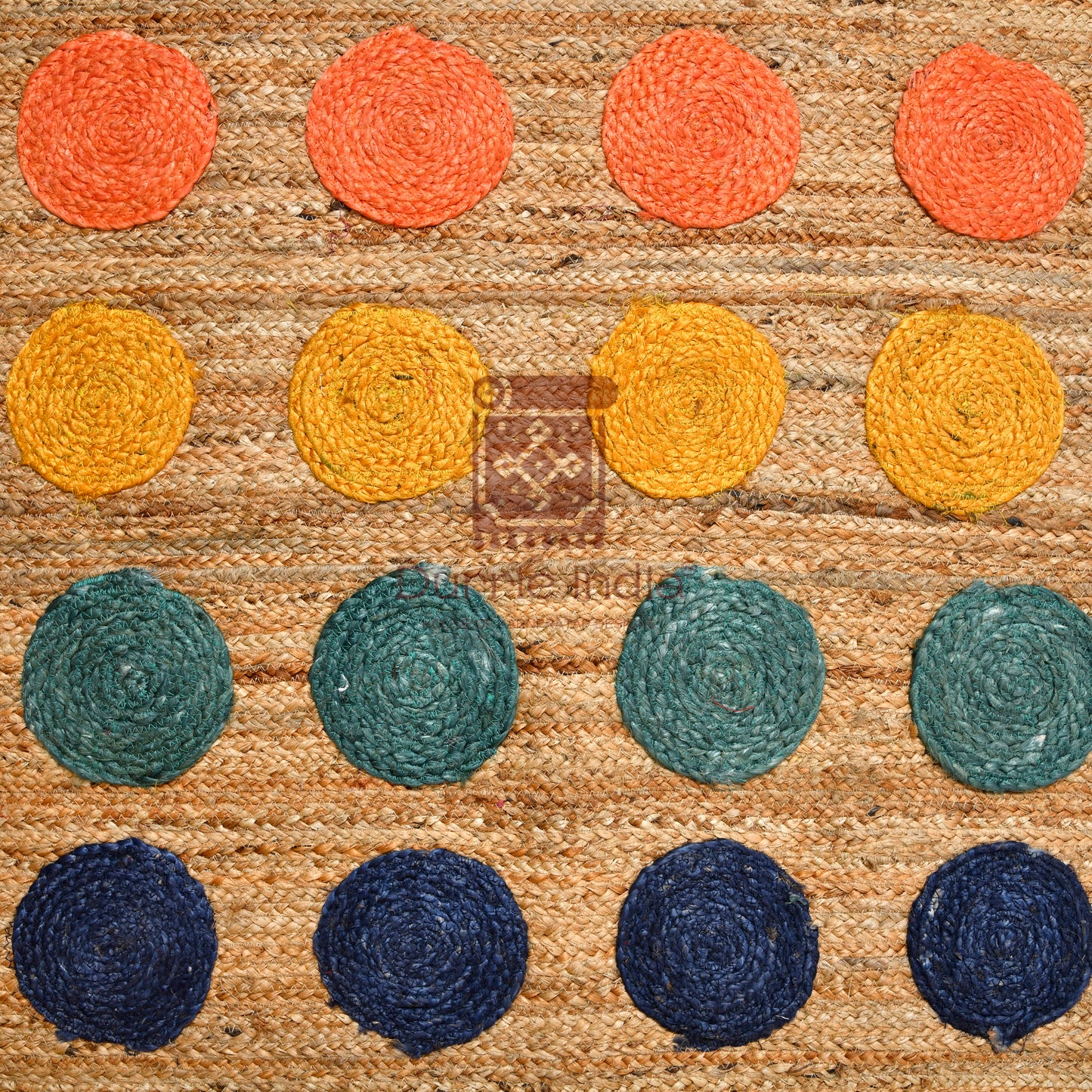 Eco-friendly sustainable Rug for Kids Twister game pad Jute Rug