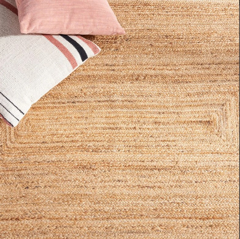 EcoWeave Blue Black Rectangular Jute Rug