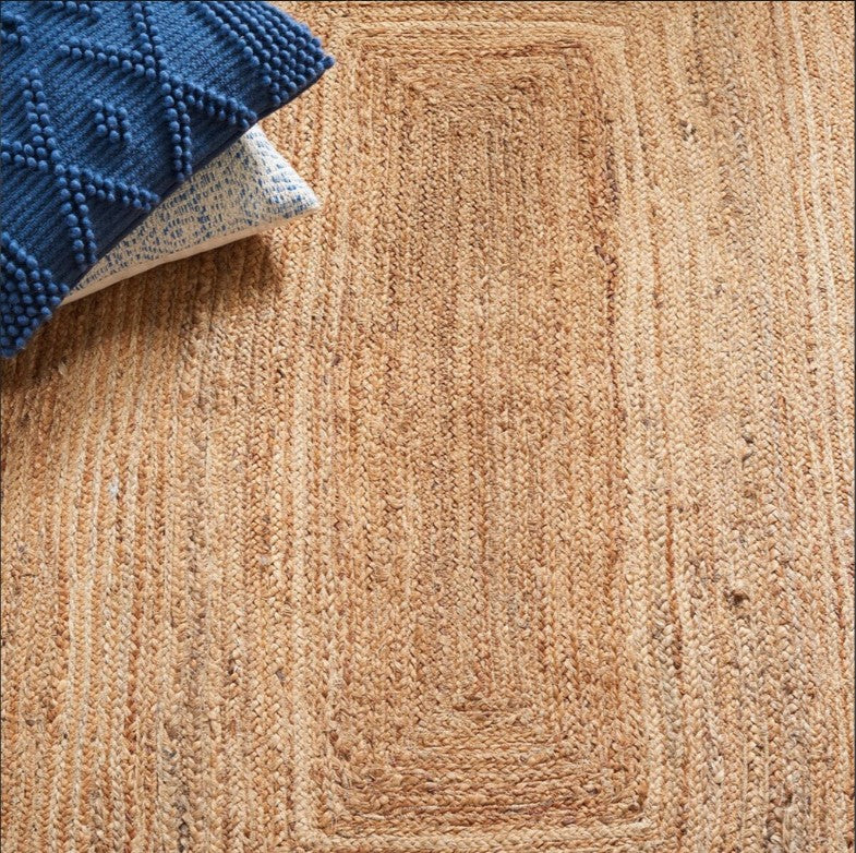 EcoWeave Blue Black Rectangular Jute Rug