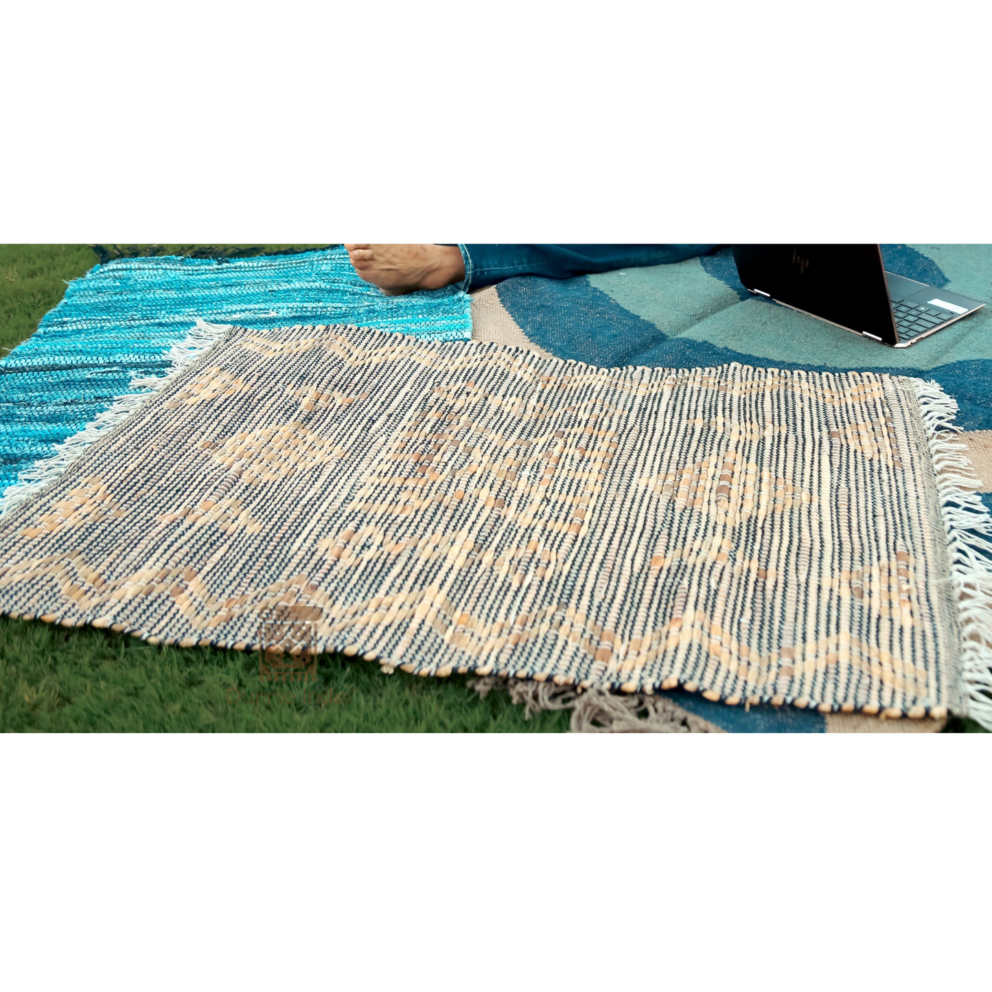 Handmade Water Hyacinth Fiber Rug - Eco-Friendly and Stylish