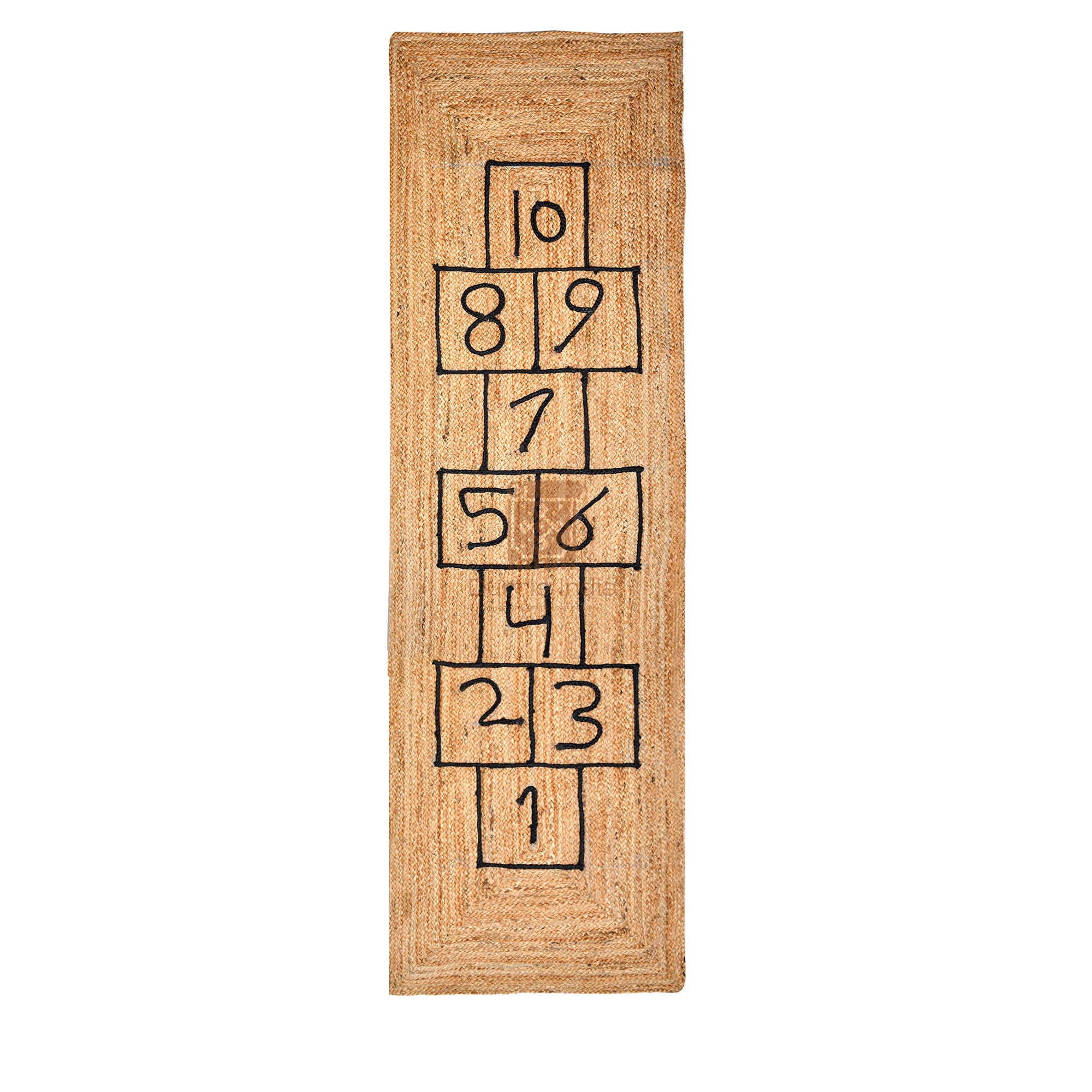 Sustainable Rug Farmhouse Hopscotch Jute Rug | Handmade Sustainable Ecofriendly Kids ...