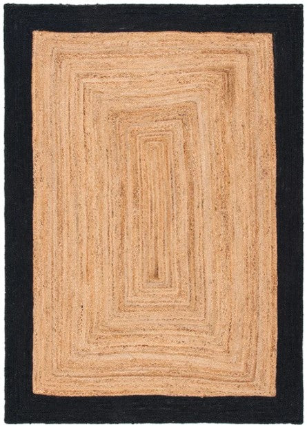 EcoWeave Blue Black Rectangular Jute Rug