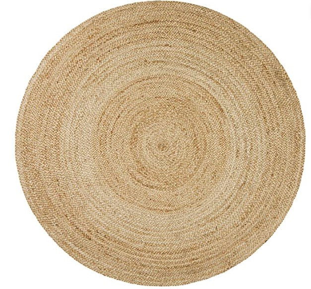 Handwoven Braided Round Jute Rug, Area Rug, Natural Reversible Rugs for Kitchen Living Room Entryway Eco Friendly Rugs: Natural